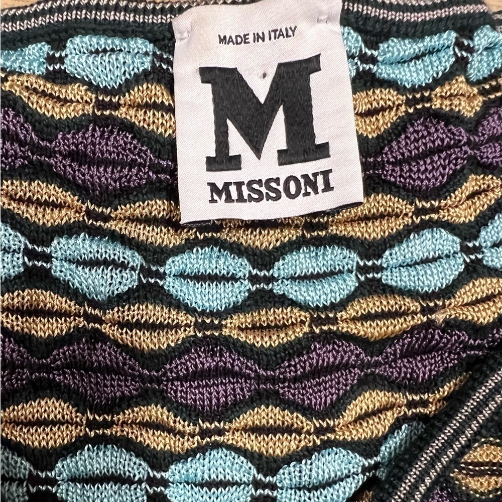M by Missoni Womens Black Multicolor Knitted Long Sleeve Knee Length Dress XS/S - Picture 6 of 9